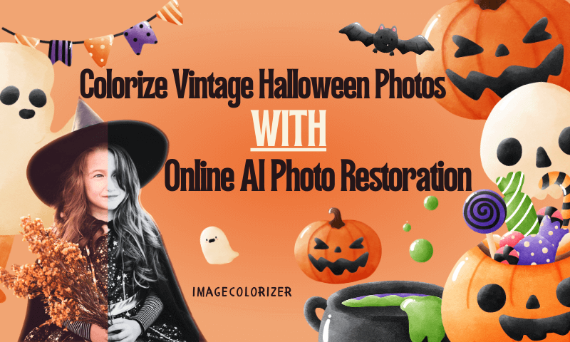 Colorize Vintage Halloween Photos with Online AI Photo Restoration
